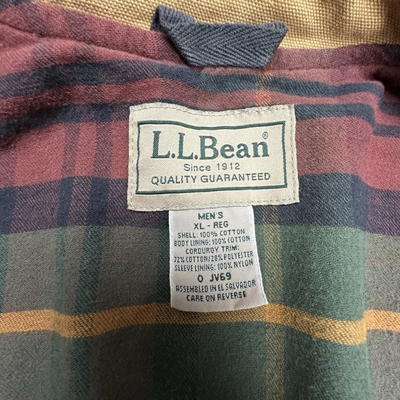 VTG LL Bean Chore Barn Field Coat Men's Size XL Canvas Corduroy Collar 70s USA - Picture 16 of 16